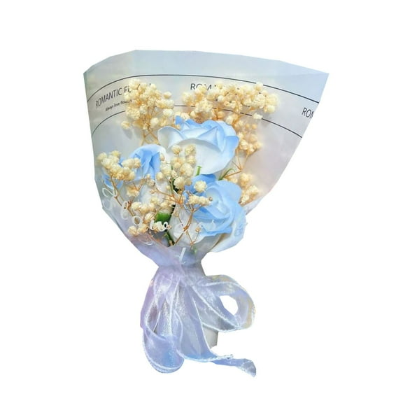 FXMLRLK Preserved Flowers Bouquets, Birthday Flowers Gifts for Women Mom Grandma Wife Friends, Blue