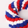 thumbnail image 4 of Clearance! Boovnll Patriotic Wreath, 14" Handcrafted Red White Blue Plush Balls Memorial Day Wreath, 4th of July Wreath for Indoor, Outdoor, Front Door, Fireplace, Wall Decor, 4th of July Decorations, 4 of 6