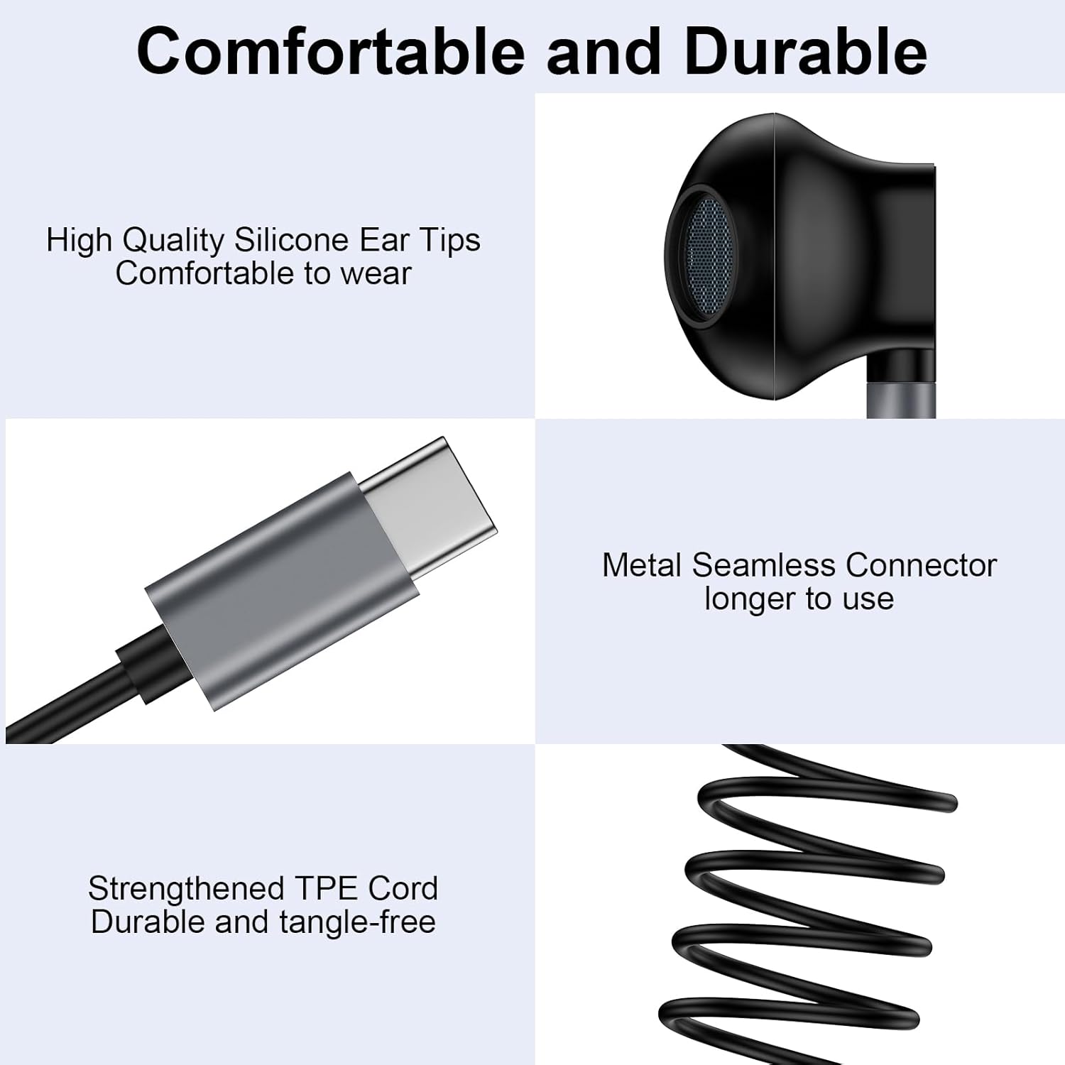 USB C Headphones for Samsung Galaxy A17 5G A16 A56 S25 Ultra S24FE A54 S23 Plus A15 S22+,iPhone 17 Pro Max/Air/16 Plus/16 Pro Max/15,Android Type C Wired Microphone Earbuds Earphones for Pixel 10 9a