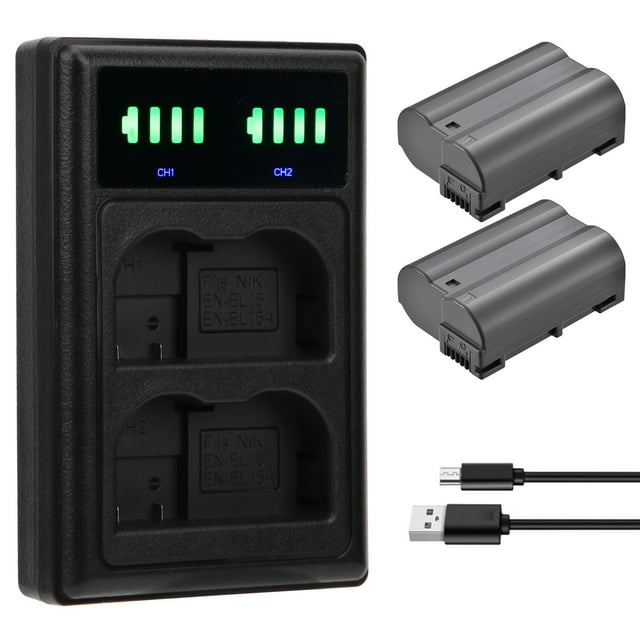 Camera Micro/TypeC Dual Port Camera Double Display Dual Dock For ENEL15/EL15A Battery