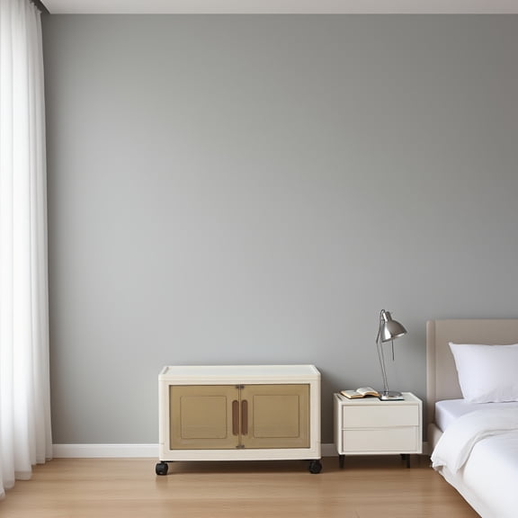 5/3/1-Tier Heavy-Duty Storage Cabinet with Locking Doors & Wheels, Foldable Plastic Organizer for Home, Office & Pantry, Mobile Space-Saving Locker with White/Brown Lid