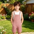 thumbnail image 4 of Kiijoy Girl Checkered Overalls Shorts Summer Casual Gingham Sleeveless Romper, Red, Sizes 6-7, 4 of 7