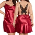 thumbnail image 3 of DuoJiaJ Chemises de Nuit pour Femmes, Grande Taille Robe en Imitation Soie pour la Maison Rouge, 3 of 3