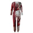 thumbnail image 4 of XWSHYW Lounge Sets for Women 2 Piece Fashion Halloween Printed Drawstring Casual Top Pant Set Loose Fit Long Sleeve Crew Neck Pocket Tops Set, 4 of 6