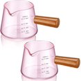 thumbnail image 1 of 2 Pcs Espresso Cups, 4 oz Espresso Shot Glasses with V-shaped Spouts and Handle, Small Cute Glass Measuring Cup, Milk Frothing Pitcher for Coffee Bar Accessories (Pink), 1 of 7