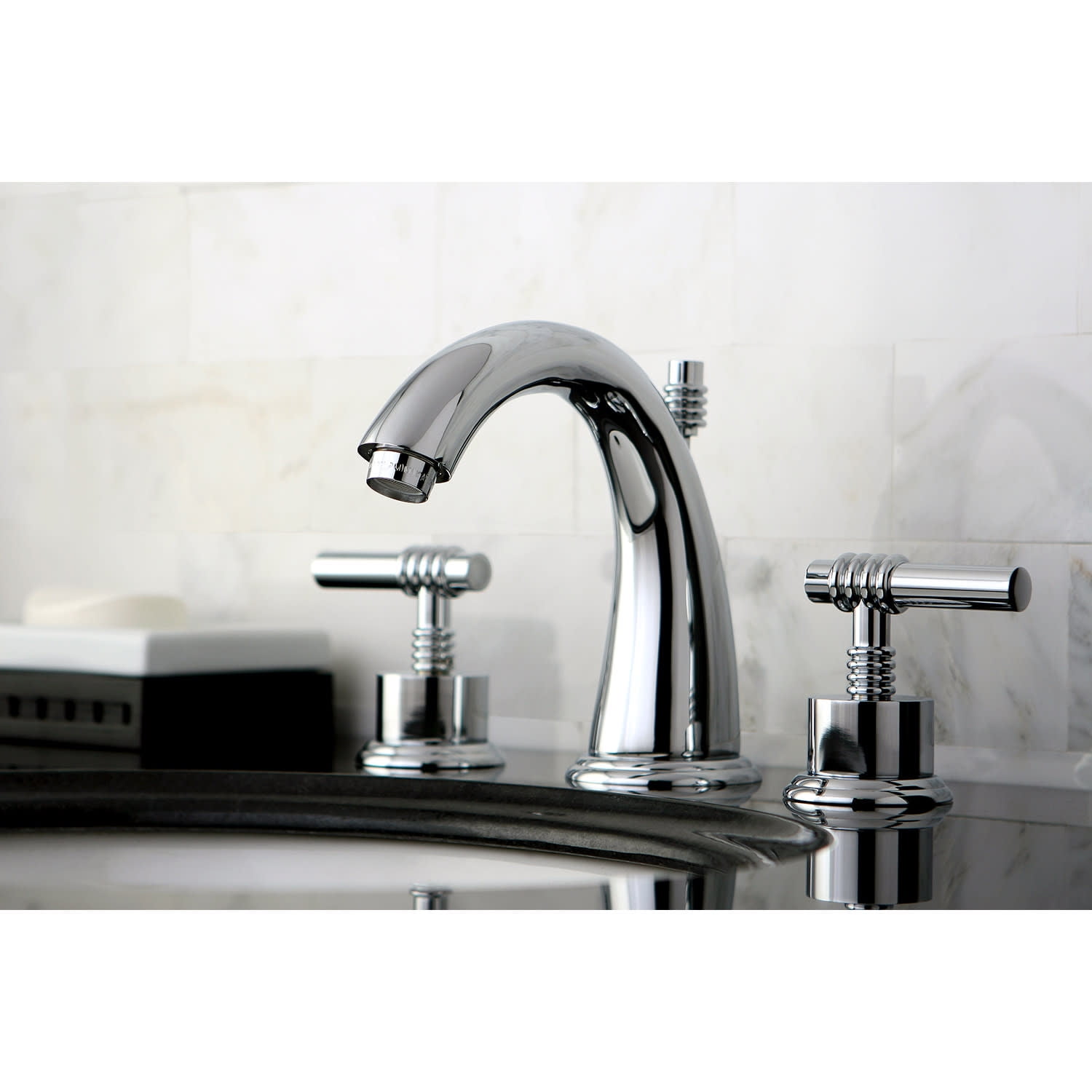 Kingston Brass KS2967ML 8-Inch Widespread Lavatory Faucet, Brushed Nickel/Polished Chrome