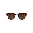 thumbnail image 2 of Boys Child Size Woodgrain Print Hipster Half Rim Sunglasses All Brown, 2 of 4