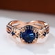 thumbnail image 2 of Retro Simple September Birthstone Sapphire Blue Round Zircon Finger Ring Gift For Women Girls 18K Gold Plated Jewelry, 2 of 4