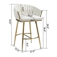thumbnail image 4 of Bananova Velvet Bar Stools Set of 2, 26 Inch Seat Height Upholstered Luxury Bar Chairs with Low Back, Modern&nbsp; Style Counter Height Bar Stools, Beige, 4 of 5