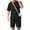 Black, variant on Mens Shorts Sets 2 Piece Outfits Summer Casual Tracksuit Short Sleeve T Shirts and Shorts Suit for Men