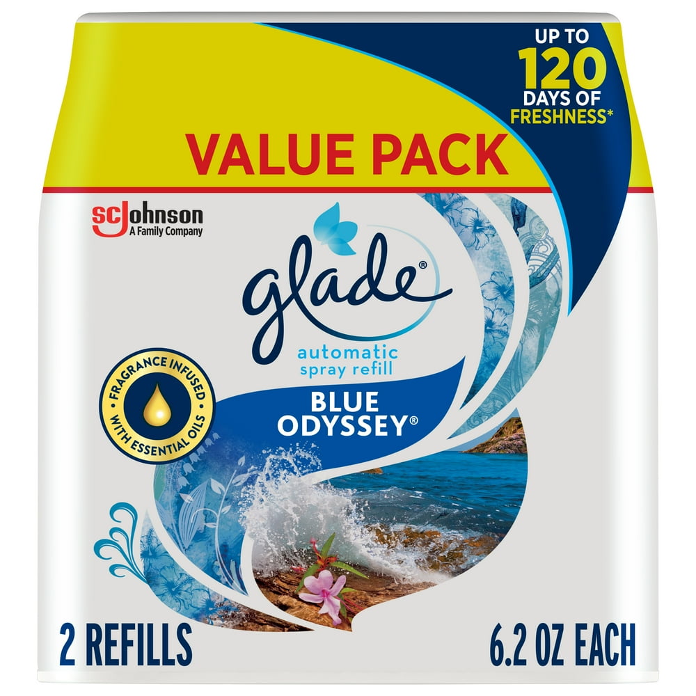 Glade Automatic Spray Refill 2 CT, Blue Odyssey, 12.4 OZ. Total, Air
