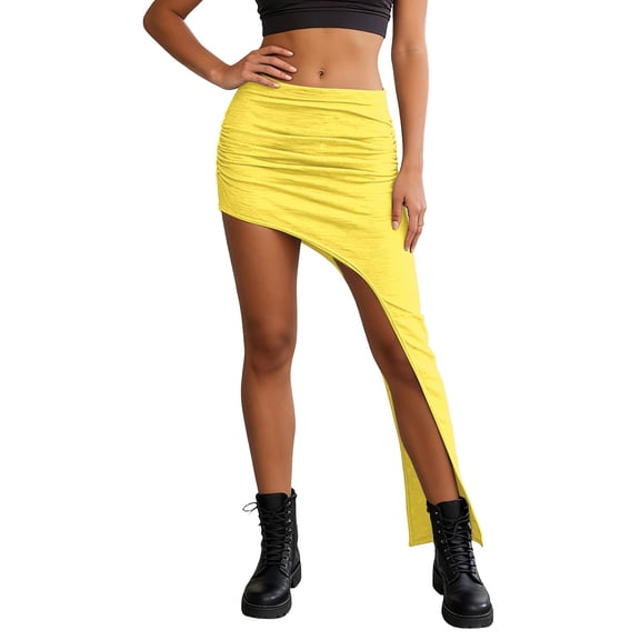 Athletic Skirts Women Athletic Skorts with Pockets Y2k Casual Skorts Skirt Summer Beach Skirt Clothing Yellow XXXL