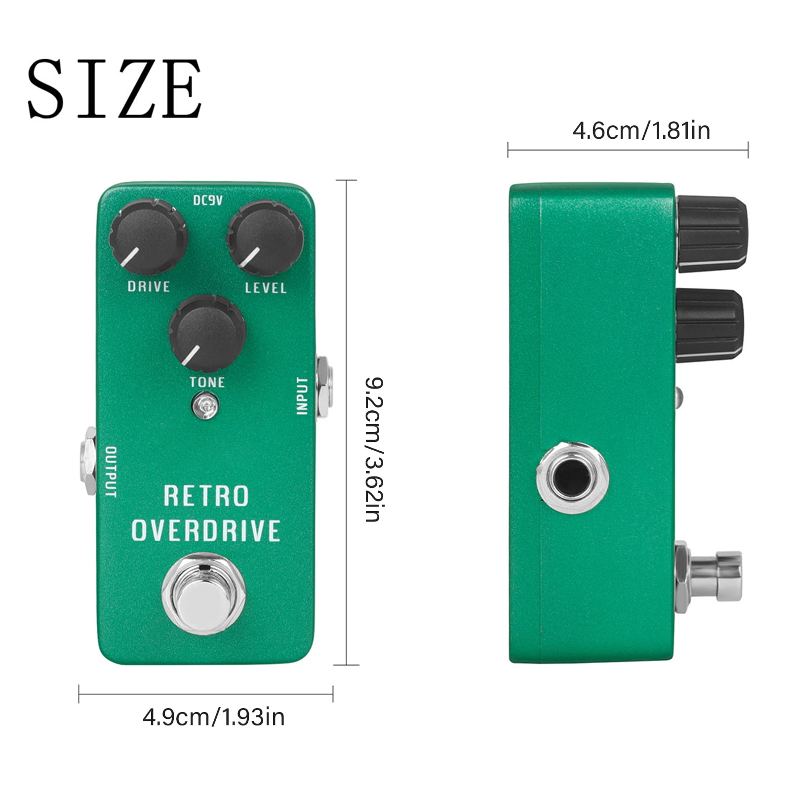 Vintage Overdrive Pedal Metal Guitar Effector Aluminum Alloy Texture Suitable for Guitarists and Music Producers Present