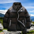 thumbnail image 2 of TIANZEN Men's Color Contrast Patchwork Standing Collar Padded Jacket Men's Winter Thick Warm Couple Loose Padded Jacket Thick Men Jacket Cargo Vest with Hood, 2 of 6