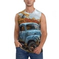 thumbnail image 3 of Uemuo Rustic Vintage Truck Autumn Pattern Men's Sleeveless T-Shirt,Muscle Athletic Tank Top, Moisture-wicking Quick-dry Breathable Classic Tee Top for Gym Run Outdoor Sports-, 3 of 8
