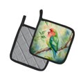 thumbnail image 2 of Carolines Treasures DAC7475PTHD 7.5 x 7.5 in. Peachfaced Lovebird Pot Holders - Set of 2, 2 of 7
