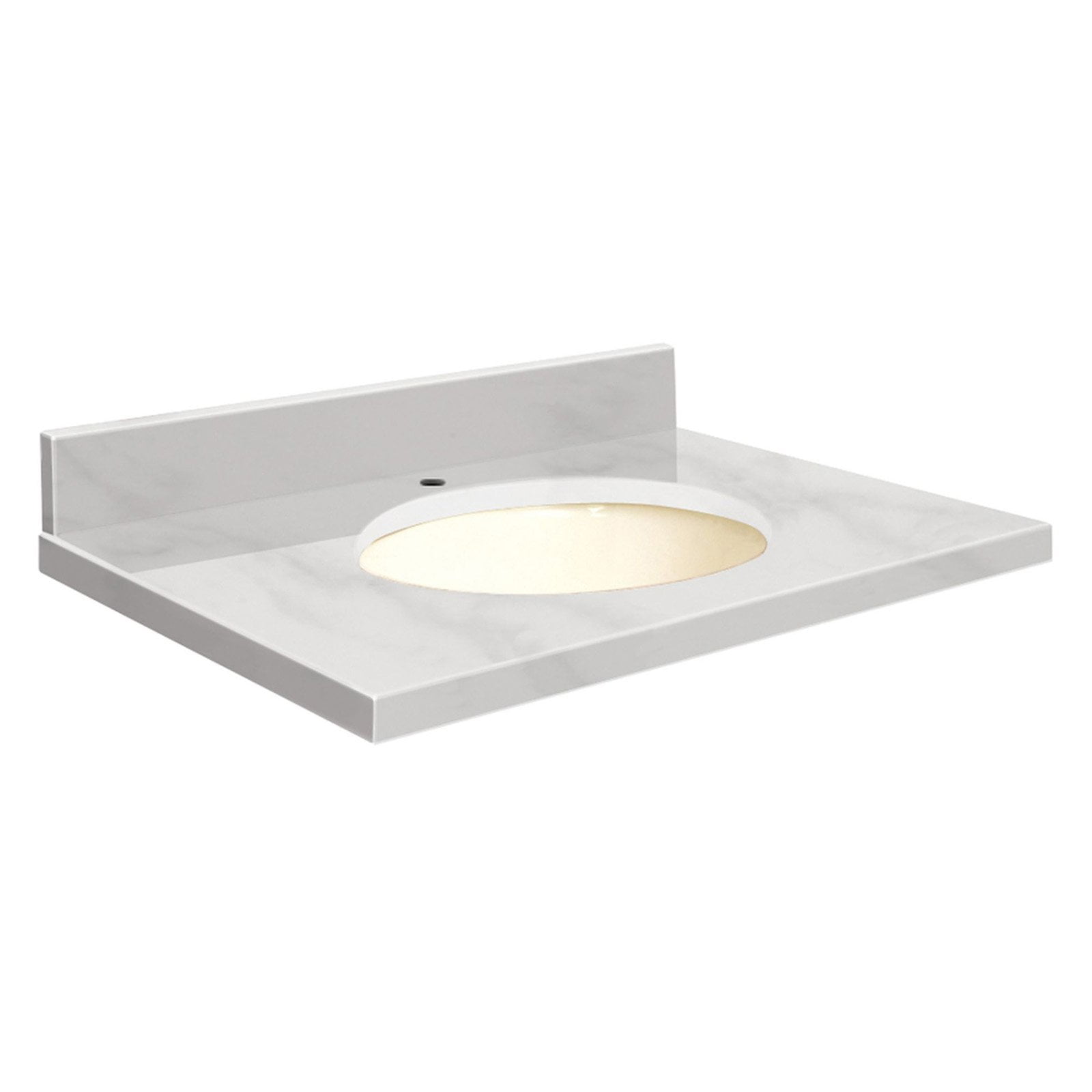 Transolid Natural Marble 31 X 19 Bathroom Vanity Top With Beveled Edge 8 Contour And Biscuit Bowl White Carrara