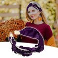 thumbnail image 3 of Unique Bargains 1 Pcs Women Knotted Headbands Fashion Faux Pearl Beaded Headband Wide Head Bands Hair Accessories Purple, 3 of 7