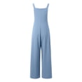 thumbnail image 4 of Huanyaaa Everyday Casual Dungarees with Pocket Design Comfortable Overall Playsuit for All Seasons Trendy and Versatile Fashion Piece plus Size Long Jumpsuit Ladies Romper Jumpsuit Jumpsuit Body, 4 of 5