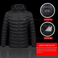 thumbnail image 3 of Chaqueta térmica eléctrica para hombre y mujer, 3 niveles de calefacción, 11 zonas de calefacción, chaqueta térmica cargada por USB con capucha extraíble. ACTIVE Biensenido a ACTIVE, 3 of 5