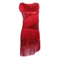thumbnail image 2 of Vestido de baile latino BLESIY con flecos rojo, 2 of 8