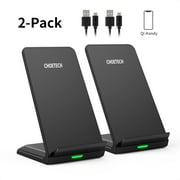 CHOETECH Fast Wireless Charging Stand 10W Qi-Certified Wireless Charger 2-Pack for iPhone 14/13/12/SE 2020/11 Pro Max/X/8, Galaxy S20/Note 10/S10 Plus/Note 10