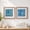 Aqua Blue, variant on American Art Decor Sea Glass Shadowbox Set - 2-pc Aqua Teal Turquoise Round Seashell Wall Art, Champagne Frame on White Linen - Coastal Wall Decor for Living Room Bedroom Bathroom Office