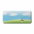 thumbnail image 1 of Cartoon Computer Mouse Pad, Happy Girl Chasing Butterflies with Net in Spring Meadow, Rectangle Non-Slip Rubber Mousepad X-Large, 35" x 15" Gaming Size, Pale Sky Blue Lime Green, by Ambesonne, 1 of 2