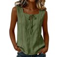 thumbnail image 2 of SwiftWear Women's Square Neck Tank Top Tie-Front Casual Sleeveless Summer Top Elegant & Breathable Everyday Cami​, 2 of 6