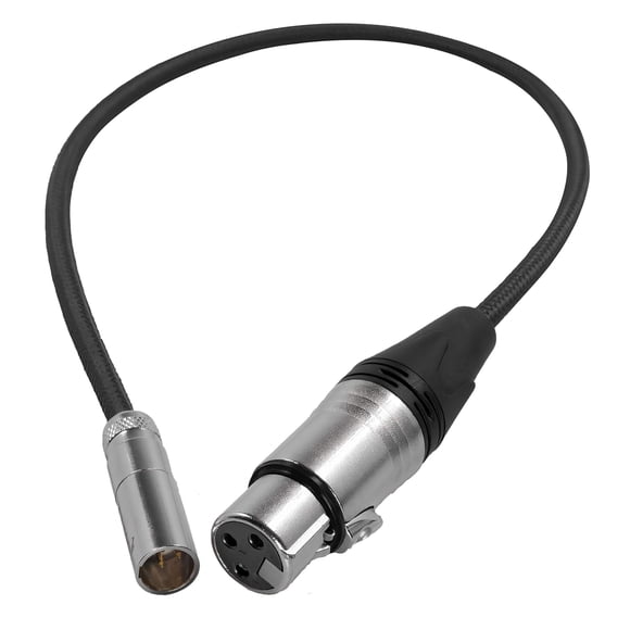 KONDOR BLUE 16"" Mini XLR Male to XLR Female Audio Cable for BLACKMAGIC Pocket 4K/6K Camera Video Assist | Pro XLR Adapter for Microphones & Mixers. (Black 16"" | 1 Pack)