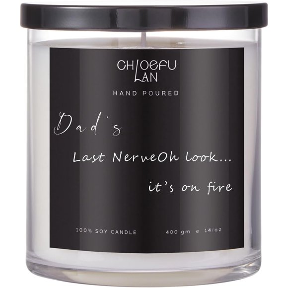 Chloefu LAN Dad Gifts, Amber Candles, 400g Soy Candles for Home Scented, Highly Scented Candles, Best Dad Gifts from Son, Daughter
