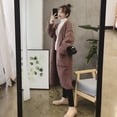 thumbnail image 3 of GIGIYW Autumn Winter 2022 New Style Slouchy Style Knee Length Thickened Sweater Cardigan Women's Loose Medium Length Outerwear, 3 of 4