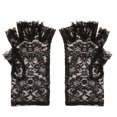 thumbnail image 2 of Boda fiesta encaje flor medio guante fiesta accesorios señora guante disfraz Negro Yuyangstore Accesorio nupcial de los guantes del cordón, 2 of 8
