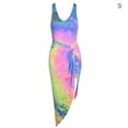 thumbnail image 3 of Qarigey Mujeres Tie Dye Beach Dress Party Blusa larga Tops Casual Chaleco sin mangas Boho Summer Vestidos Degradado S, 3 of 6