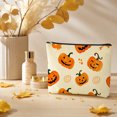thumbnail image 5 of Hometravel Halloween Zipper Cosmetic Bag, Multi-Pattern Spooky Makeup Pouch, Reusable Canvas Travel Storage Bag for Makeup, Toiletries, Small Accessories Organizer, 5 of 7