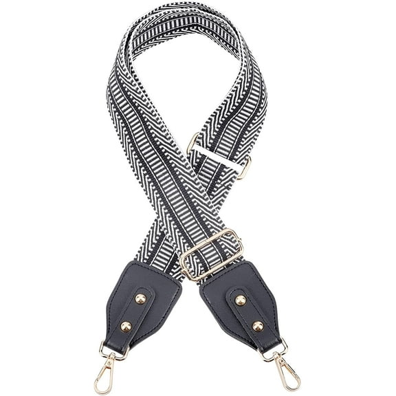 Purse Strap Replacement 34.2inch Adjustable Crossbody Handbags Strap Guitar style Strap Wide Shoulder Strap Striped Woven bag Strap Belt Messenger bag Camera Strap(Width 1.9inch)