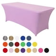 thumbnail image 7 of Spandex Table Cover, 4 Ft Fitted Tablecloth Rectangular - Stretch Table Cloth for Rectangle Folding Table for Birthday Party Wedding Banquet, Light Purple, 48L x 24W x 30H Inches, 7 of 7
