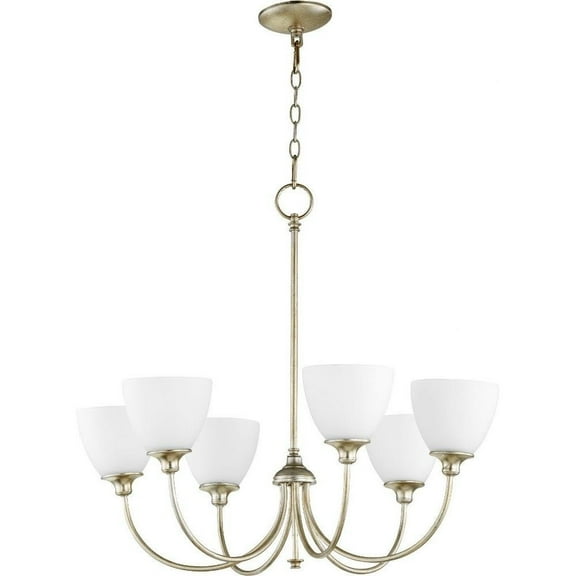 Transitional Six Light Chandelier-Aged Silver Leaf Finish Bailey Street Home 183-Bel-2534935