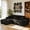 105''Black Cloud Couch(Left Facing Chaise), variant on Lofka 105" Modular Sectional Sofa, Oversized L-Shape Cloud Couch with 5 Pillows, Modern Corduroy Sleeper Sofa for Living Room, No Assembly Required, Gray (Left Facing Chaise)