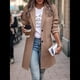 thumbnail image 5 of Ropa de Abrigo para Mujer, Moda de Otoño, Informal, Cortavientos con Botones, Ropa de Invierno con Bolsillos Caqui L, 5 of 6