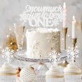 thumbnail image 3 of Winter Onederland 1st Birthday Decorations, Glitter Silver Snow Much Fun To Be One Banner & Cake Topper, Snowflake Balloons Garland for Girl Boy Winter Wonderland First Birthday Party Supplies, 3 of 5