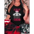 thumbnail image 1 of Women'S Casual Crew Neck T-Shirt, Polyester Knit Fabric with Medium Stretch, Alphabet Pattern, with Skull and Motivational Quote Print, for All-Season Comfort Fit Tee, 1 of 6