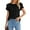 Black, variant on Weardear Women Dressy Casual Tops Business Work Blouses Summer Short Sleeve Crew Neck Shirts