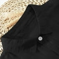 thumbnail image 4 of Lroveb Mens Linen Shirts Turn Down Long Button Men's Daily Casual Sleeve Tops Shirt Collar Solid Men Shirts Black, 4 of 7
