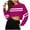 Hot Pink, variant on Darzheoy Womens Tops Round Neck Long Sleeve Stripped Solid Color Fall Winter Pullover Sweatshirts Cropped Comfortable Trendy Hoodless Versatile Blouses