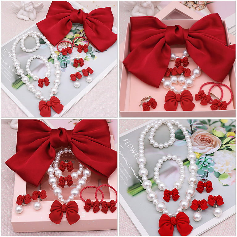 PINXOR 6 Sets Kids Dress Up Jewelry Necklaces Earrings Rings Bracelets Little Girls Jewelry, Girl's, Size: One Size