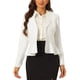 thumbnail image 1 of Blazer corto de trabajo INSPIRE CHIC para mujer con cuello de solapa, manga larga, volantes, chaqueta casual de oficina XL blanca, 1 of 6