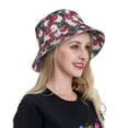 thumbnail image 5 of Kll Beautiful Flower Bucket Hat for Women Men Packable Travel Beach Sun Hat Outdoor Rave Accessories Reflective Fisherman Cap, 5 of 6