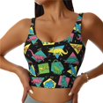 thumbnail image 2 of Uemuo Geometric Dinosaur Pattern Women's Sports Bra - High Impact Support, Breathable, and Comfortable Athletic Bra for Running, Yoga, and Workouts, 2 of 9