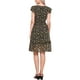 thumbnail image 3 of Vestido Casual de Mujer INSPIRE CHIC con Mangas de Volante Florales, Cuello en V, Fruncido y Volantes, Negro Amarillo L, 3 of 6